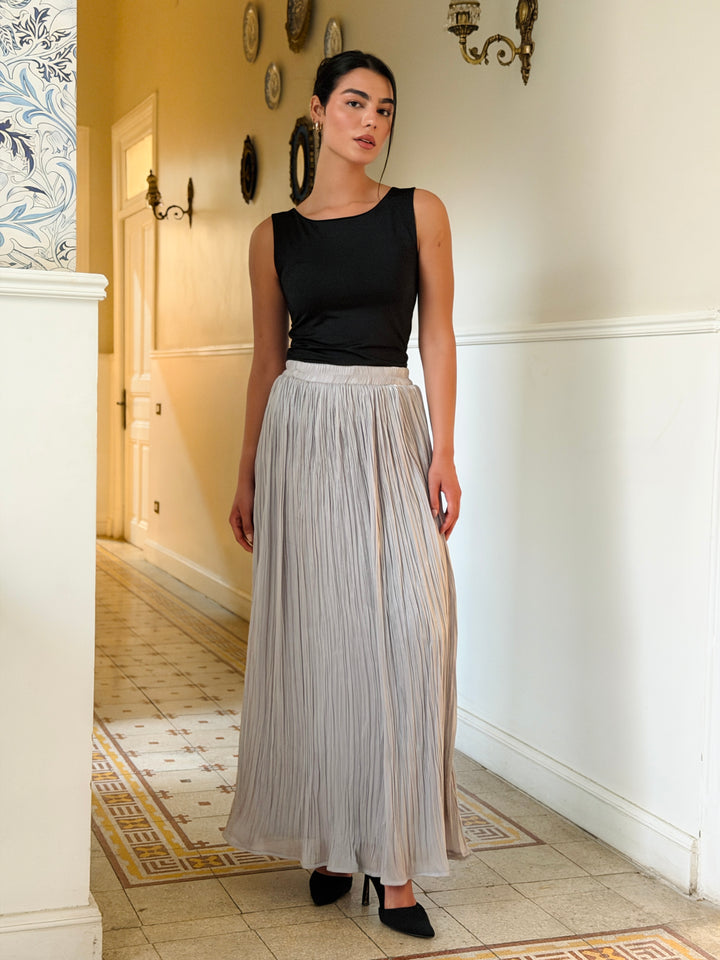 Chiffon sparkling skirt - Silver