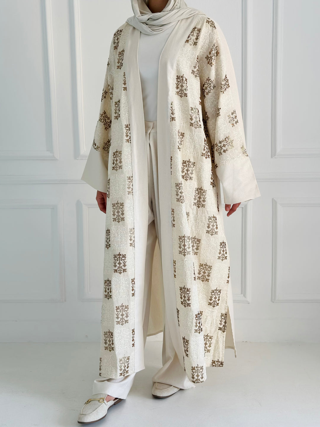 Golden lines kimono - beige