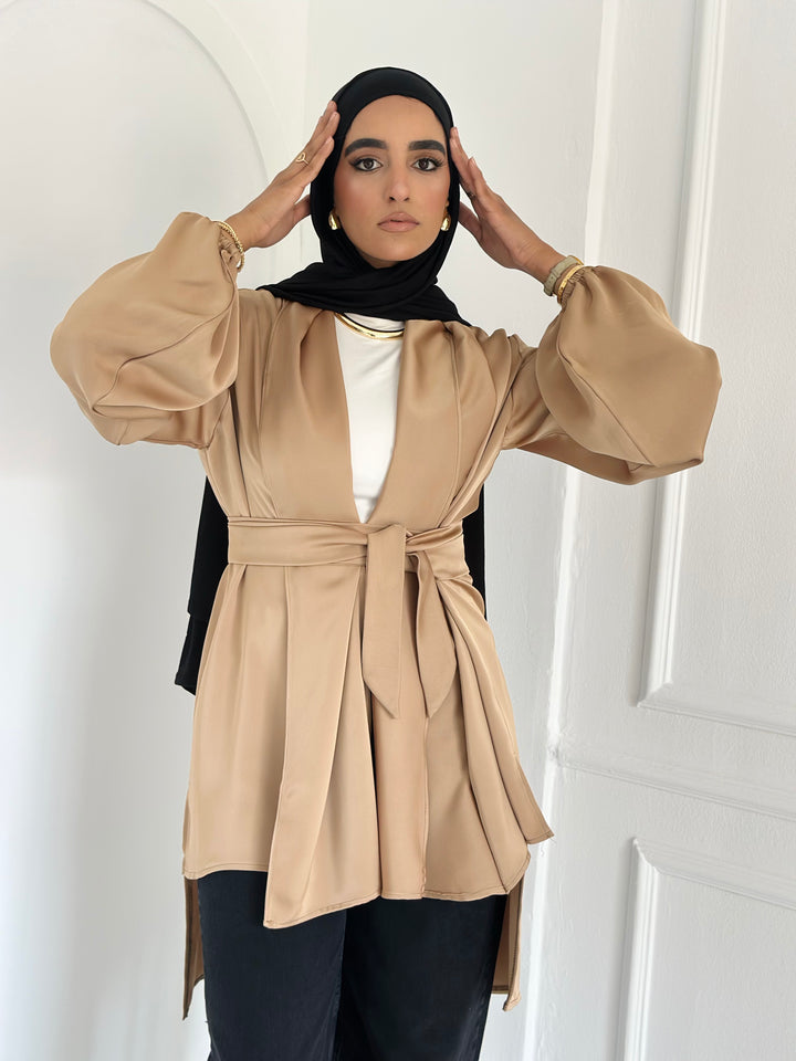 Shall satin shirt - beige