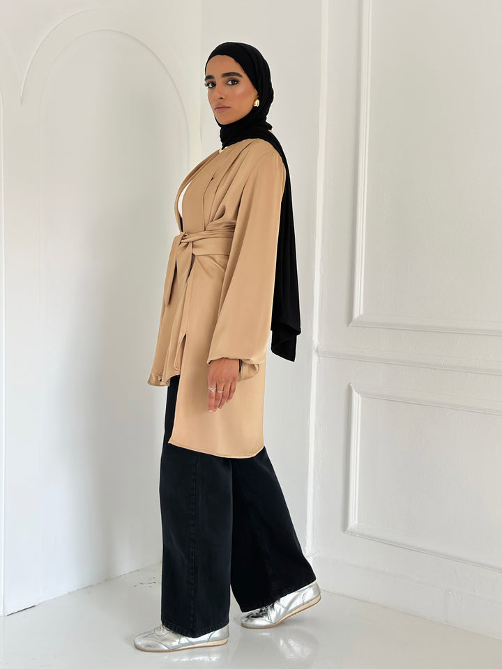 Shall satin shirt - beige