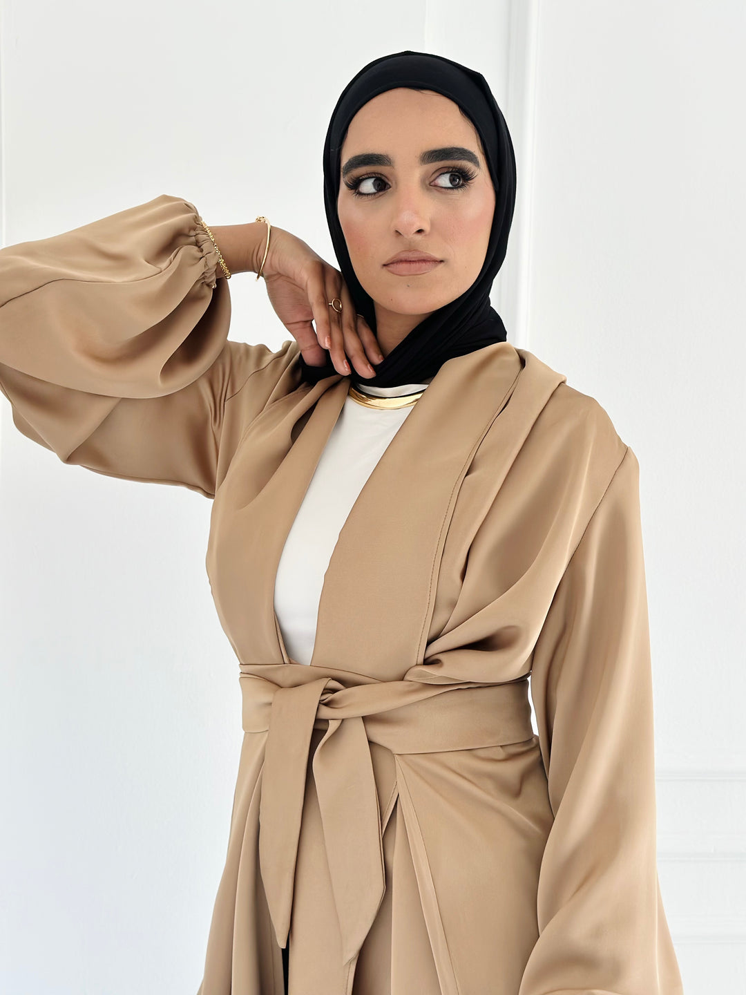 Shall satin shirt - beige