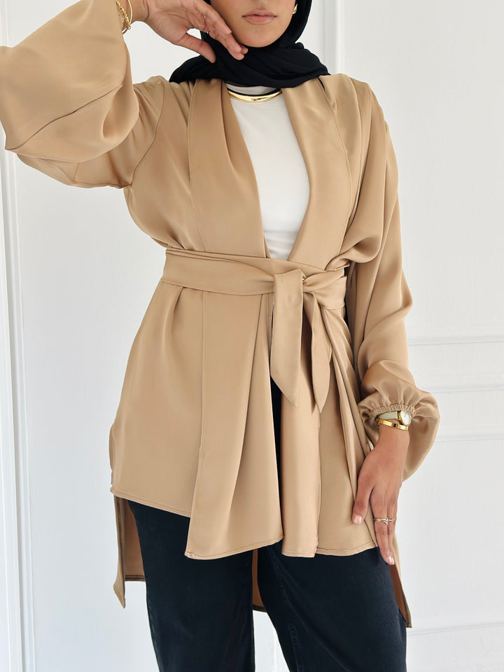 Shall satin shirt - beige