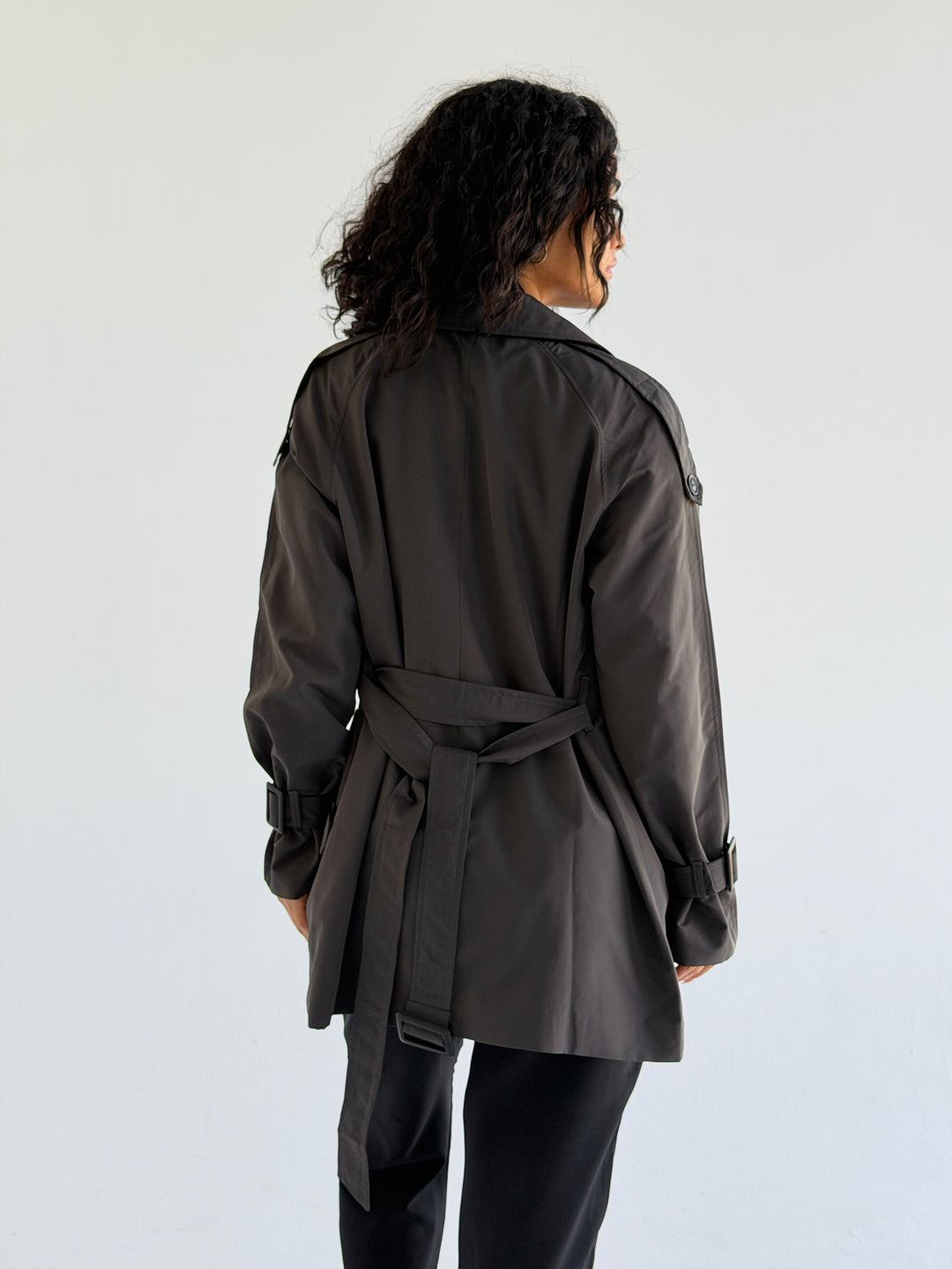 Short trench coat- Dark gray