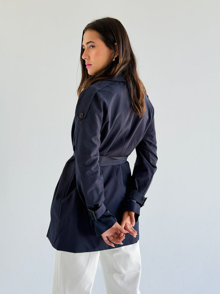 Short trench coat- dark blue