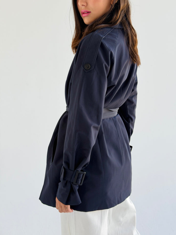 Short trench coat- dark blue