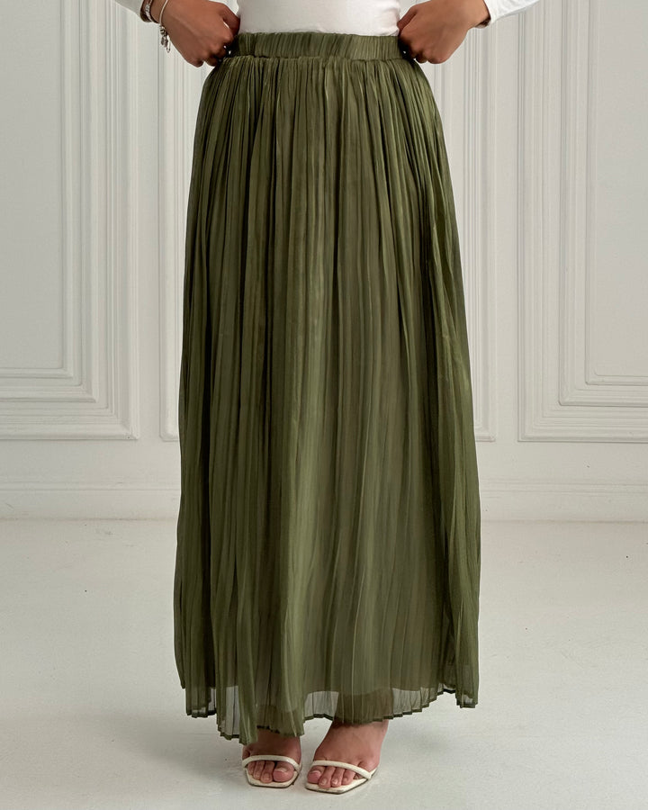 Olive Chiffon Skirt