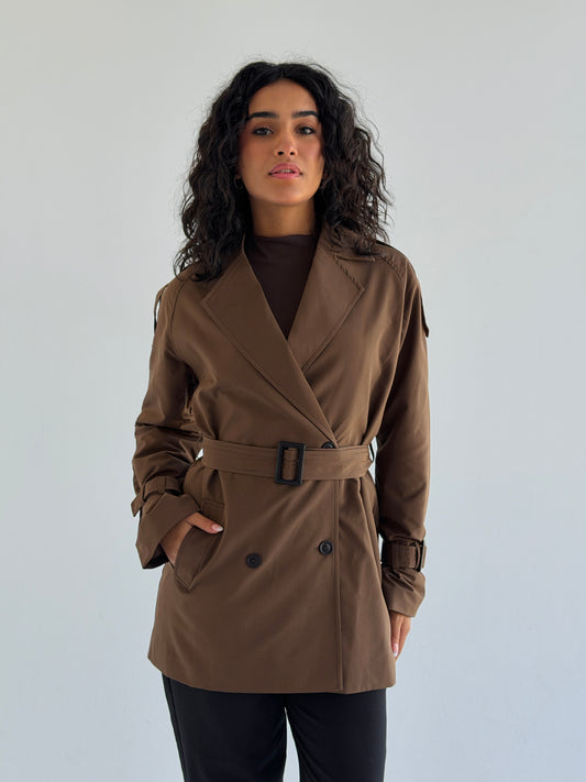 Short trench coat- brown
