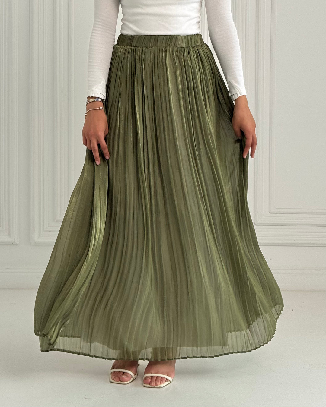 Olive Chiffon Skirt