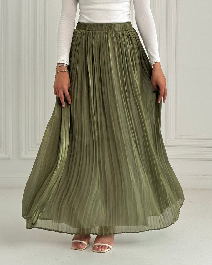 Olive Chiffon Skirt