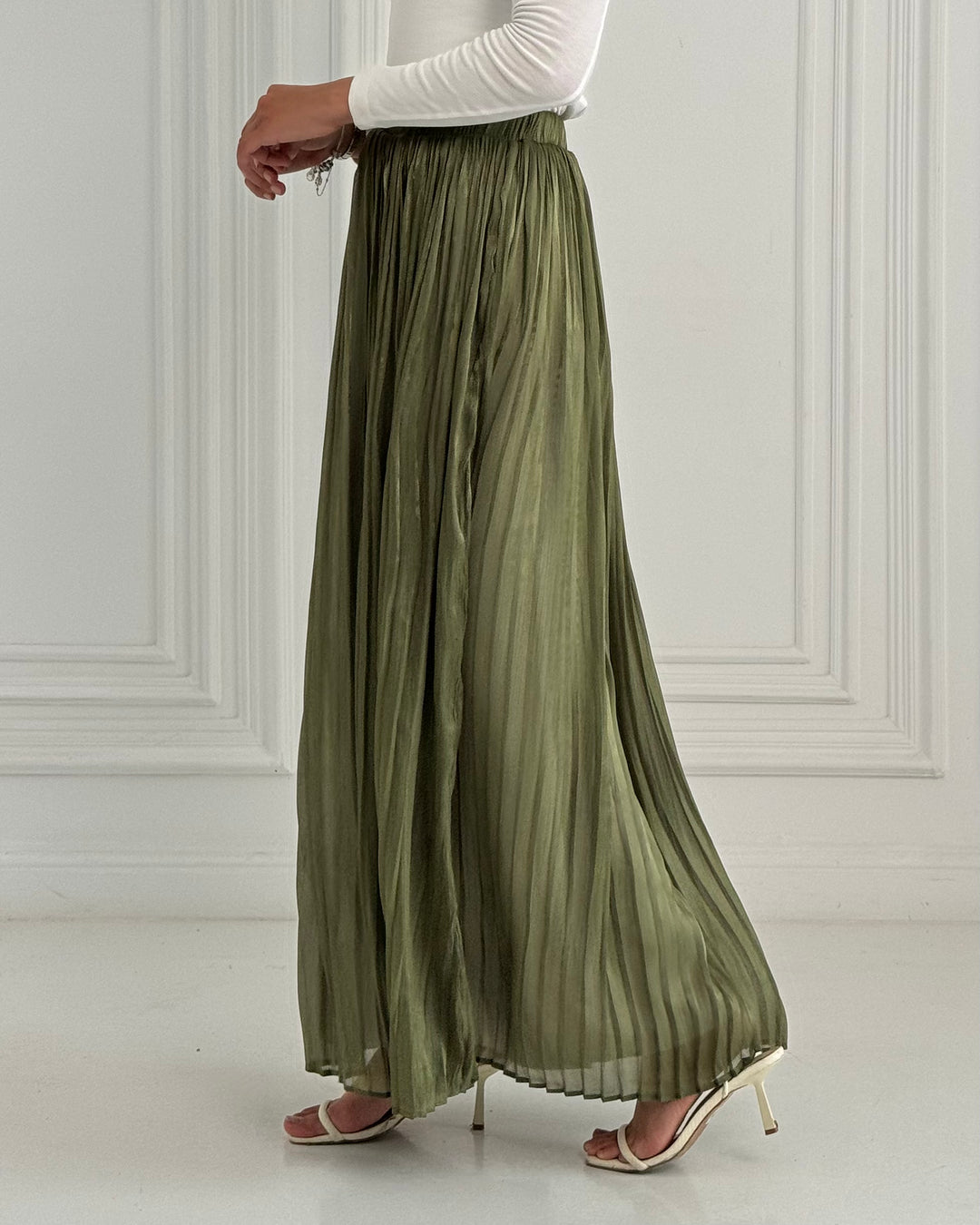Olive Chiffon Skirt