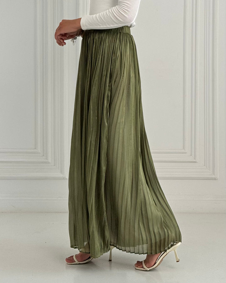 Olive Chiffon Skirt