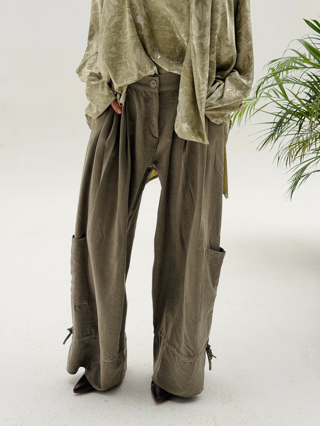 olive Sandwash Pants