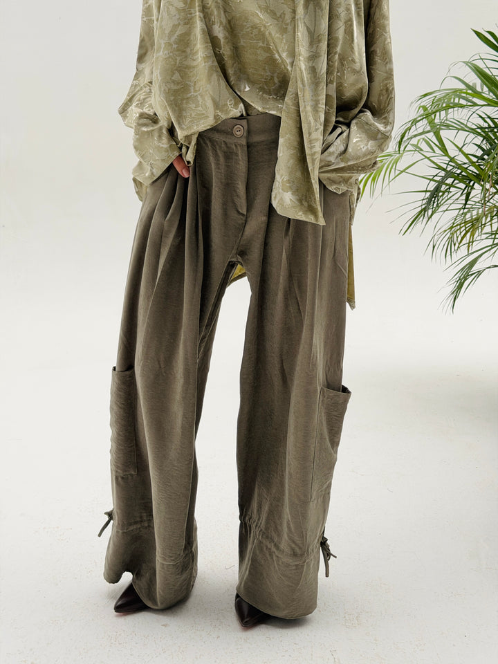 olive Sandwash Pants