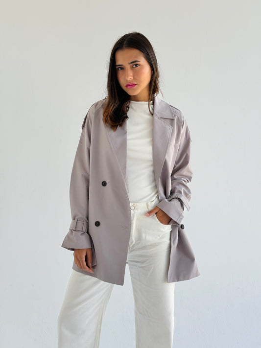 Short trench coat- light gray