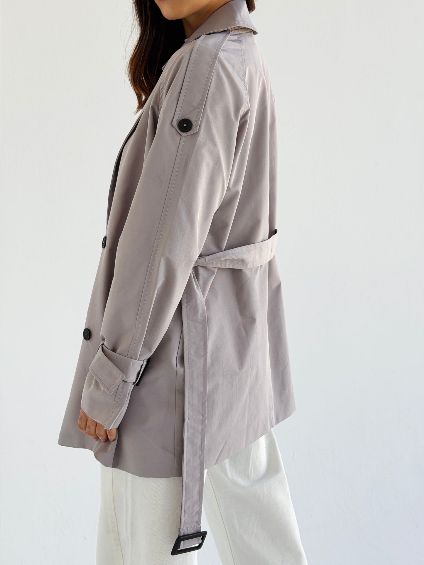 Short trench coat- light gray
