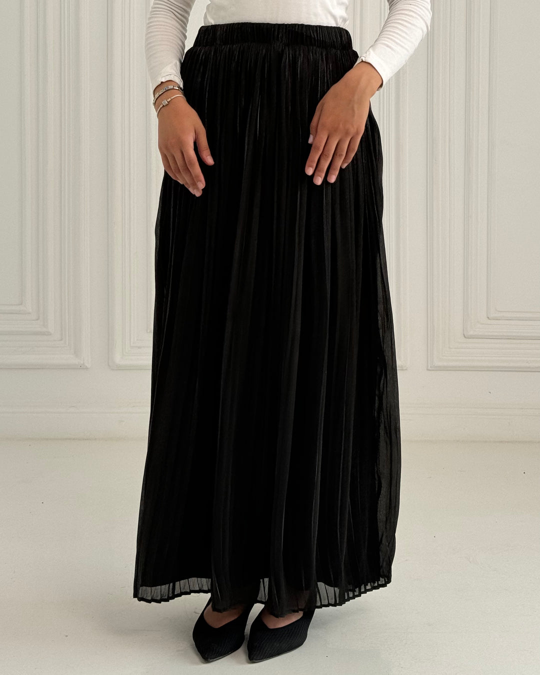 black chiffon skirt