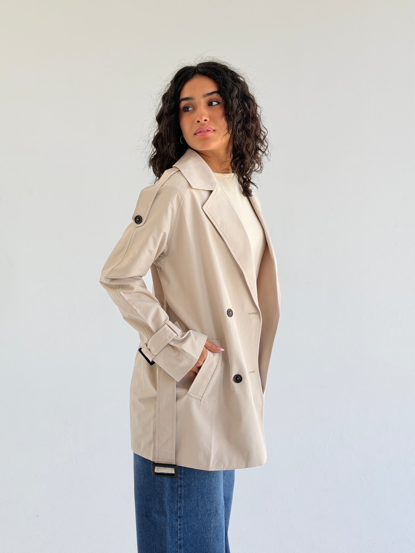 Short trench coat- baije