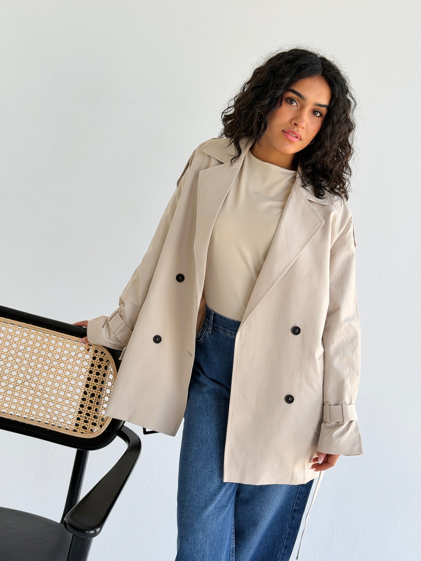 Short trench coat- baije