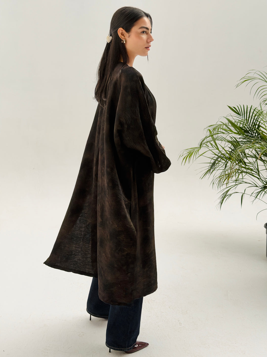 Organza kimono -Brown