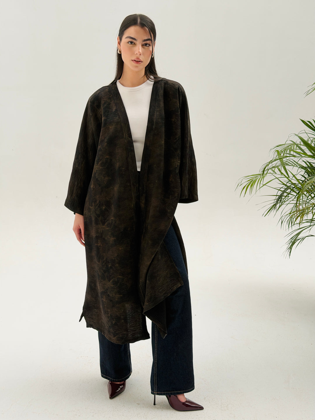 Organza kimono -Brown