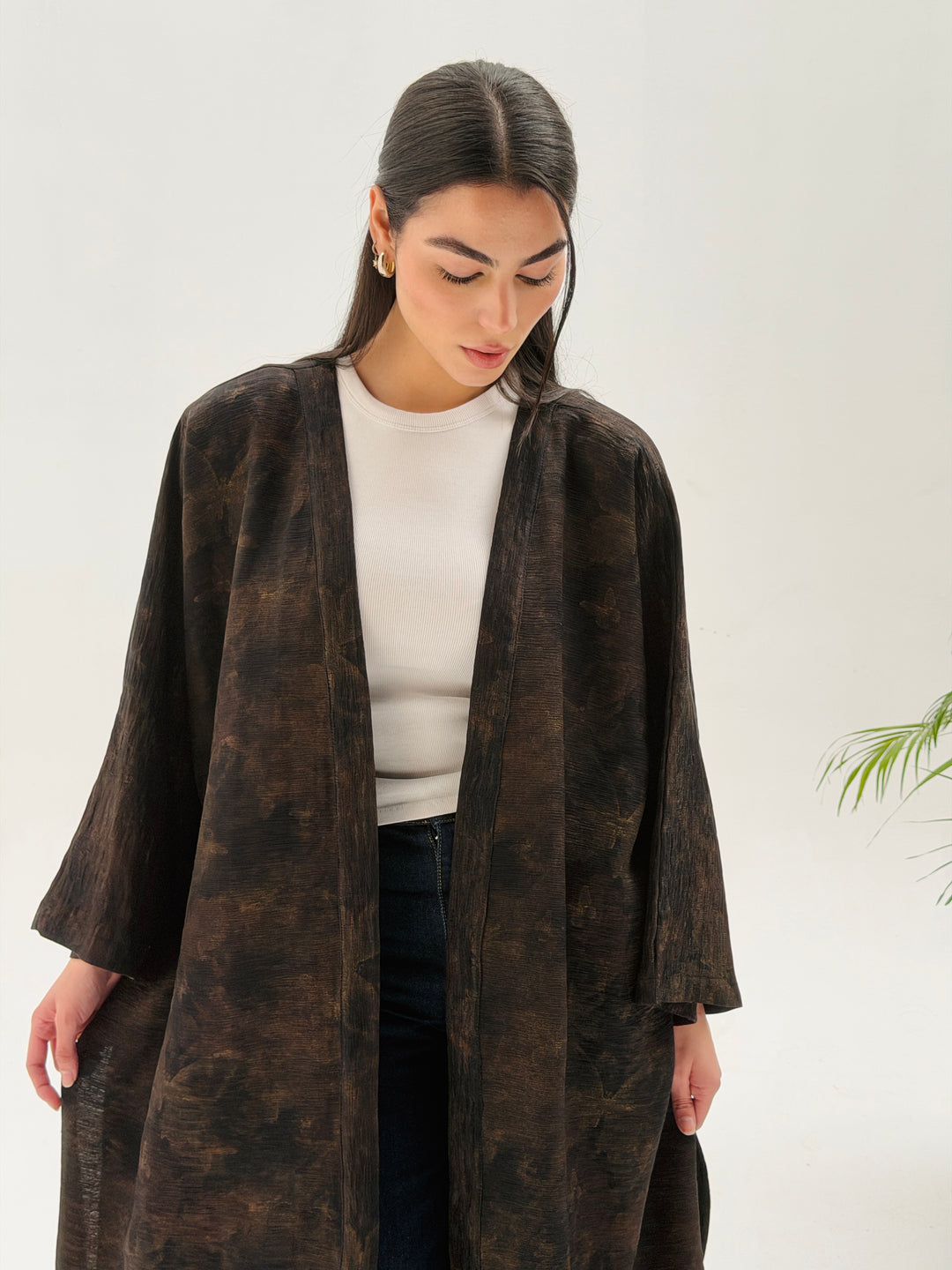 Organza kimono -Brown