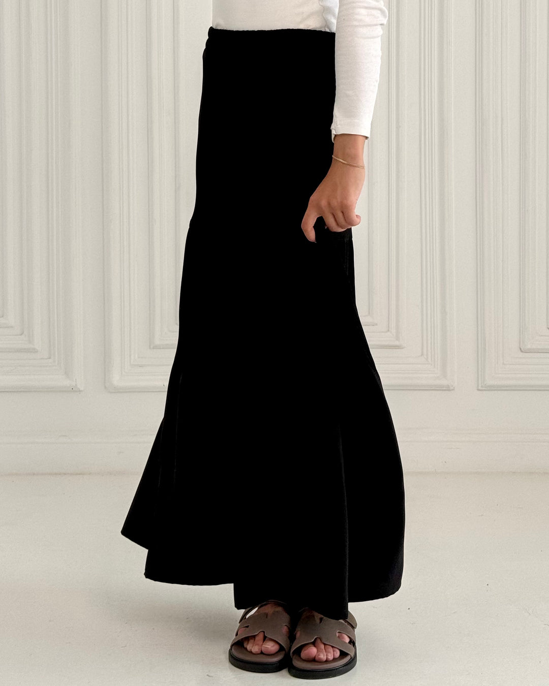 New Pillise skirt-Black