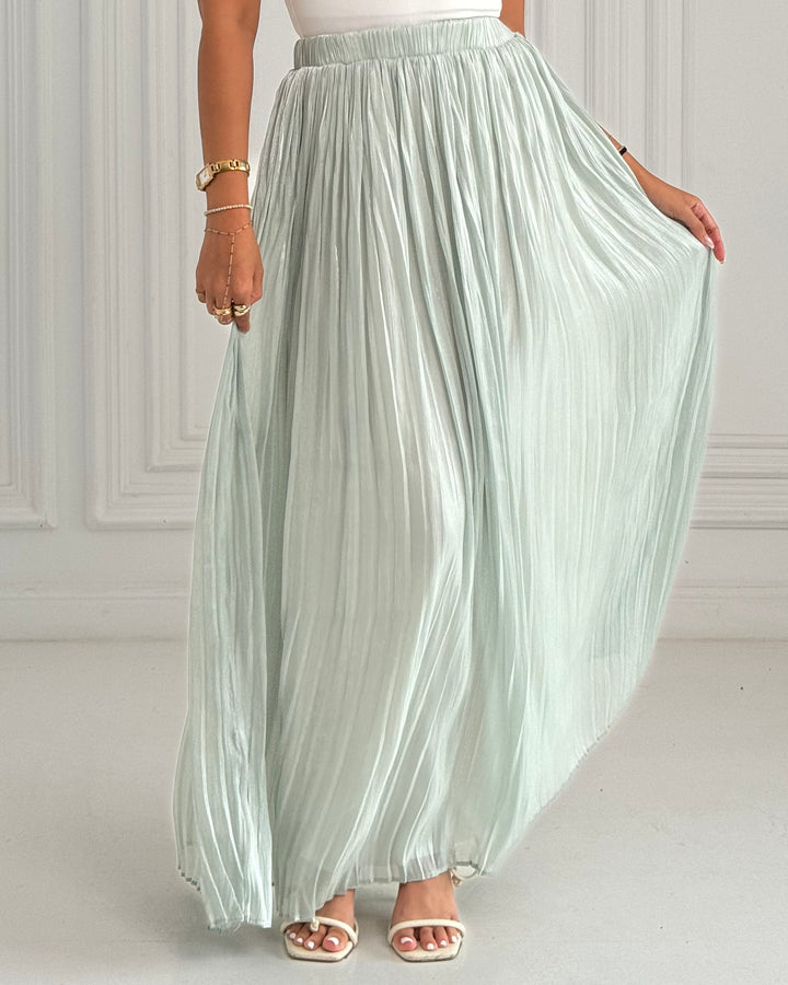 light gray chiffon skirt