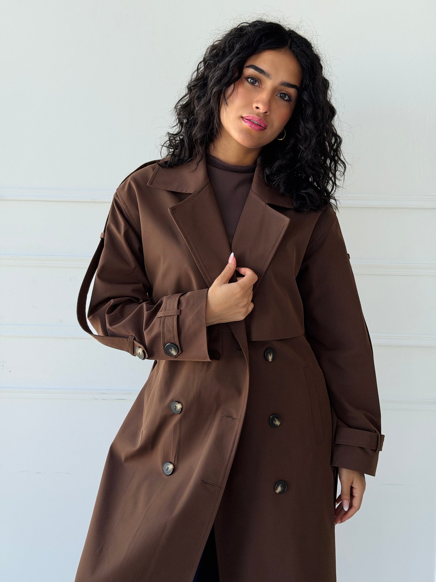 long trench coat- brown
