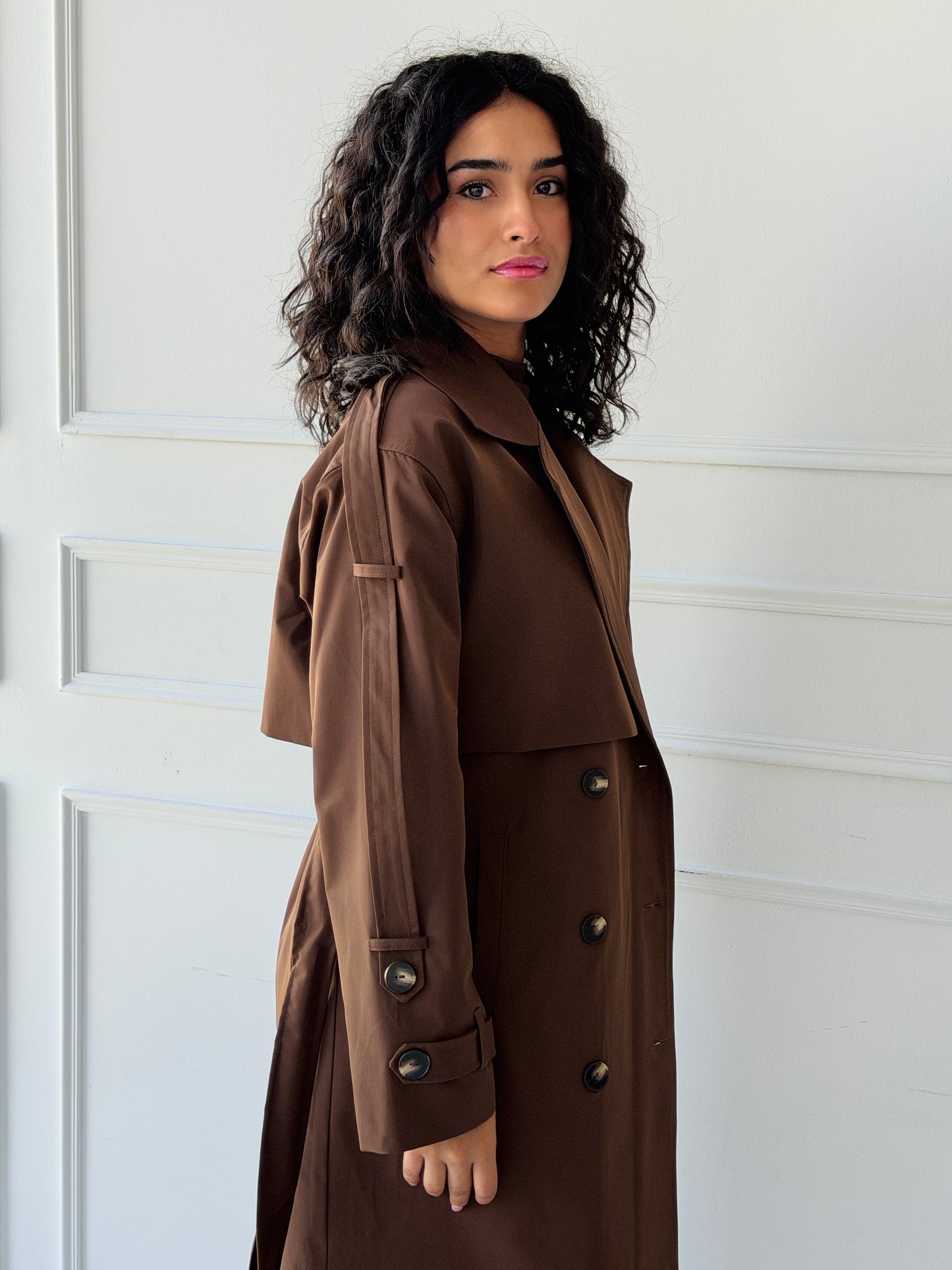 long trench coat- brown