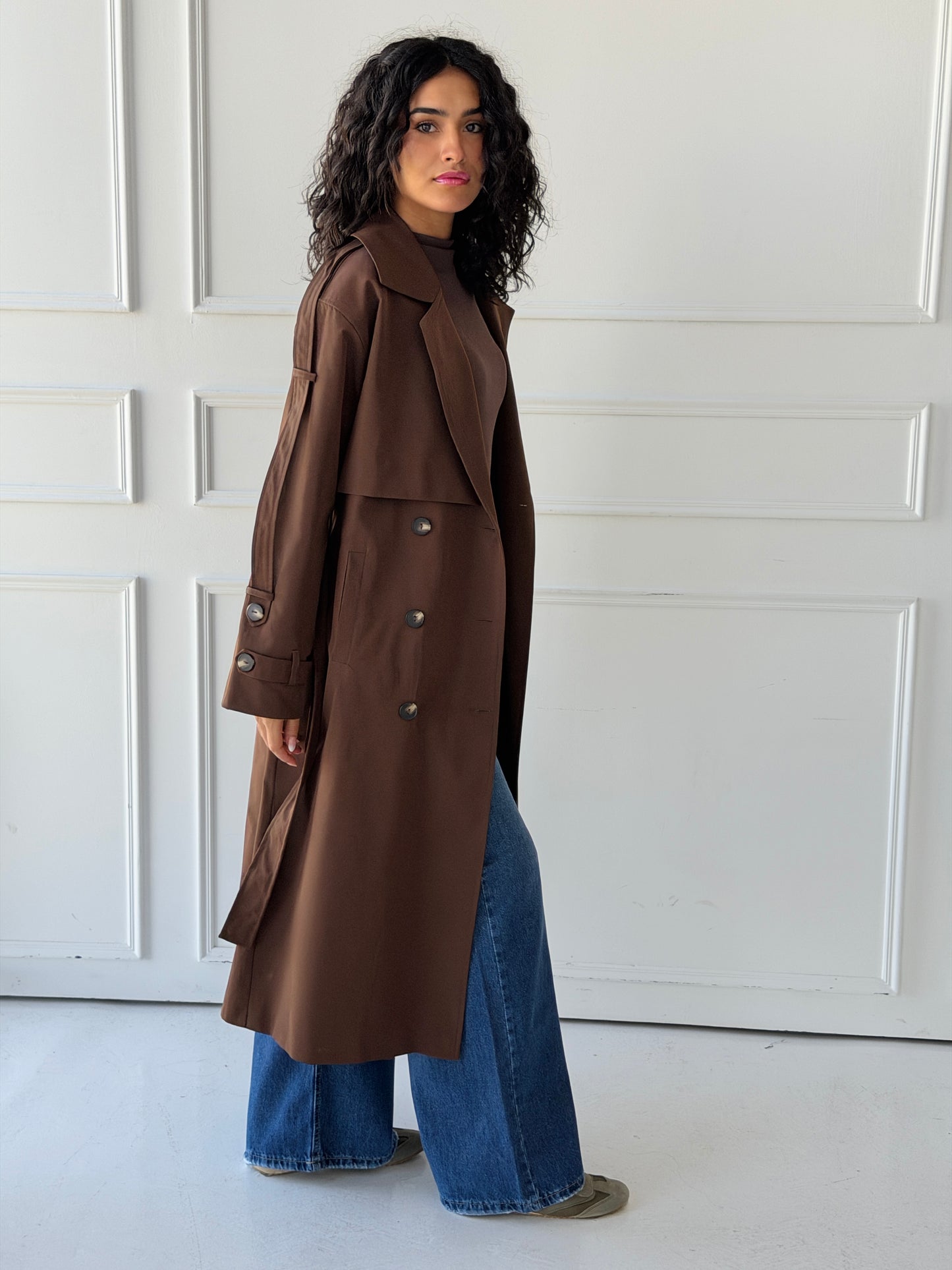 long trench coat- brown