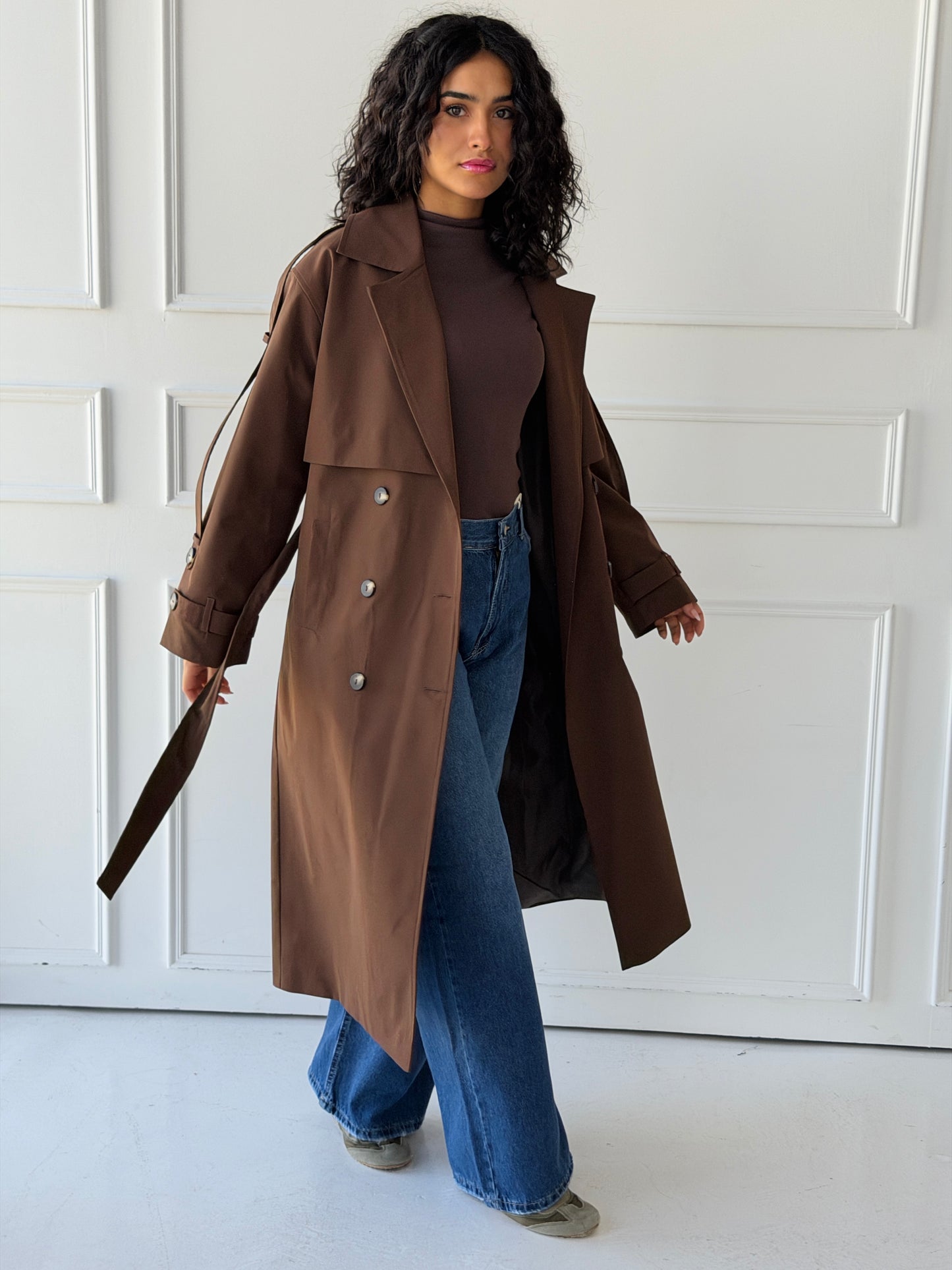 long trench coat- brown