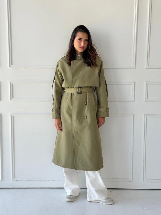 long trench coat- light olive