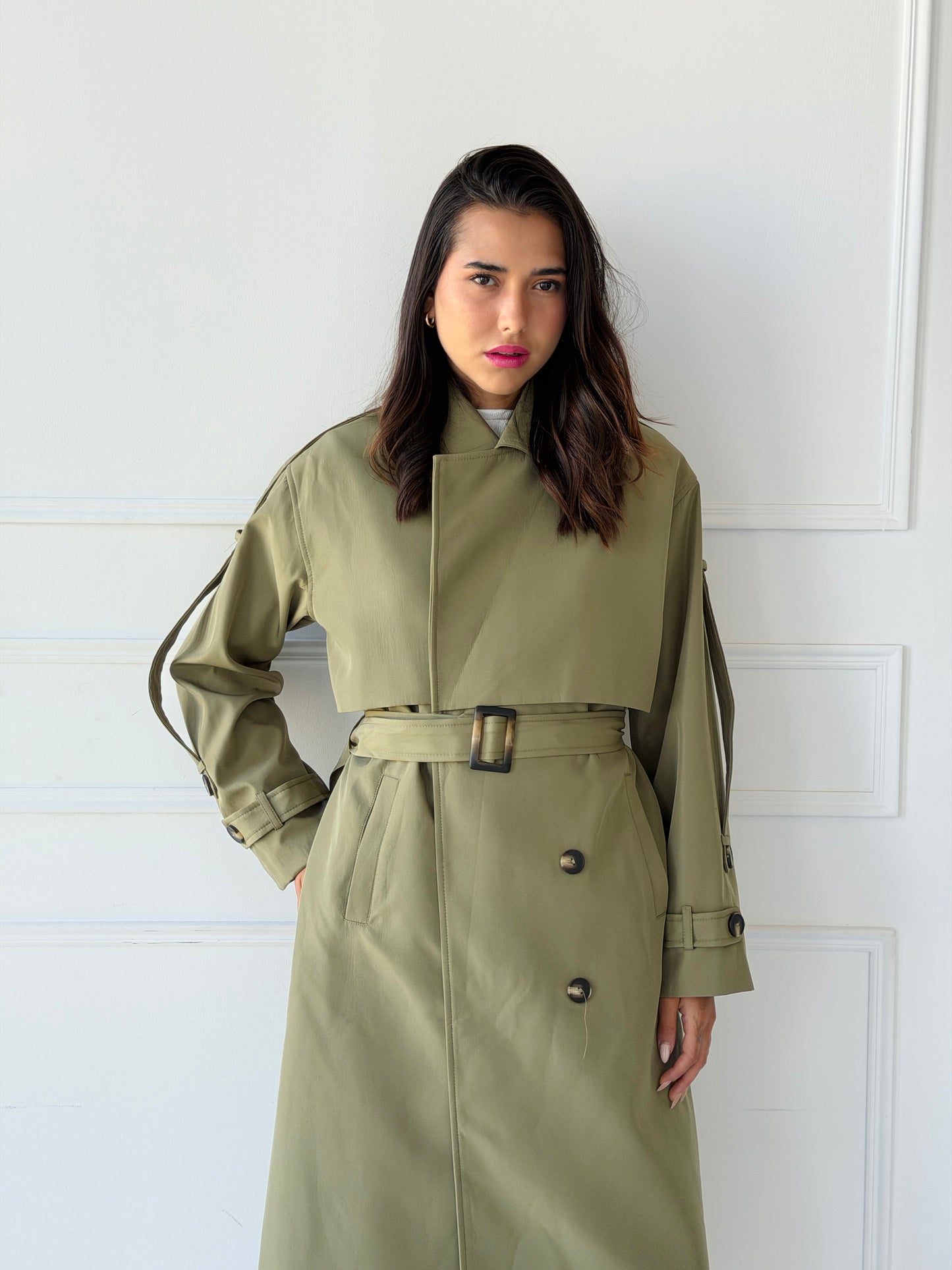 long trench coat- light olive