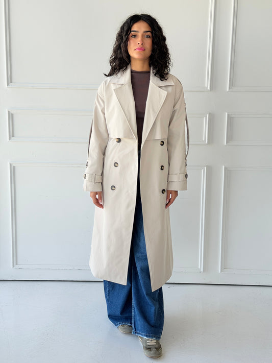 Long trench coat- creme