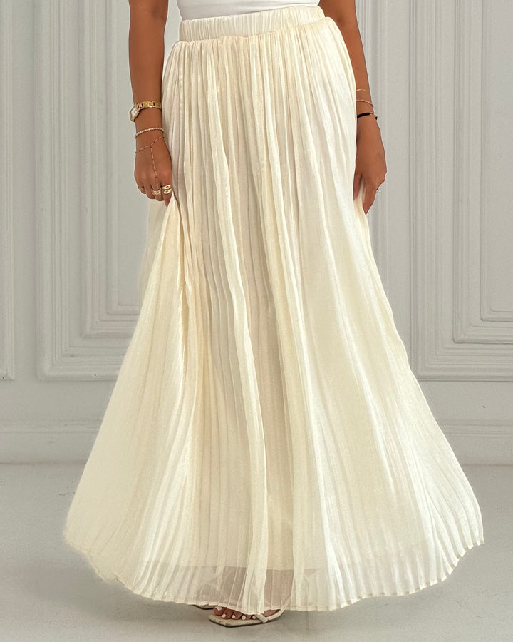 offwhite chiffon skirt