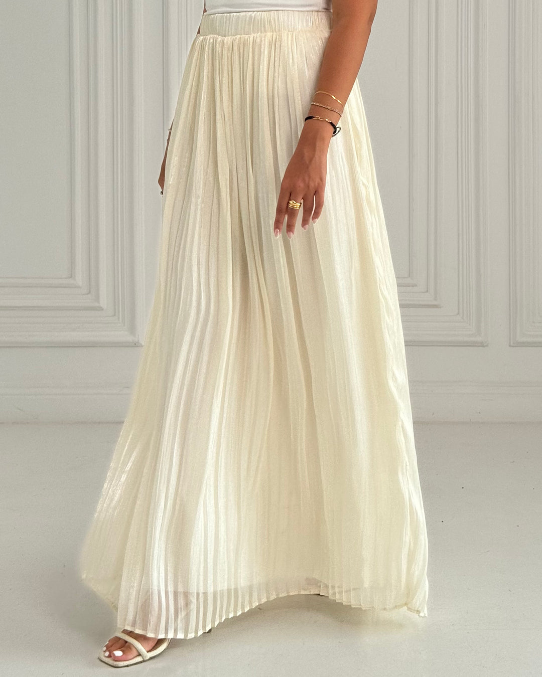 offwhite chiffon skirt