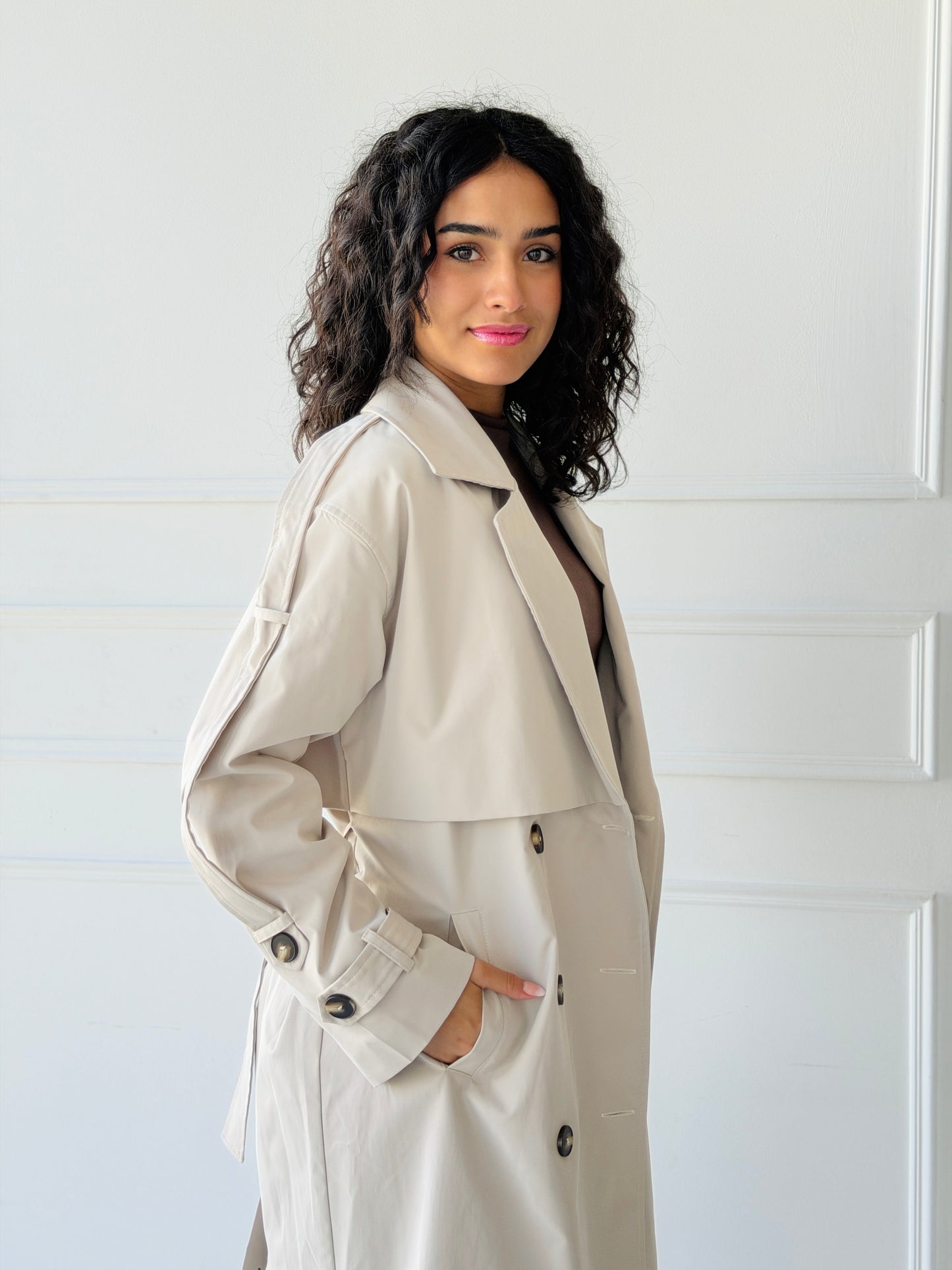 Long trench coat- creme