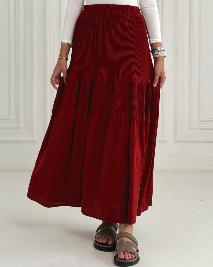 New Pillise skirt- Redsh brown