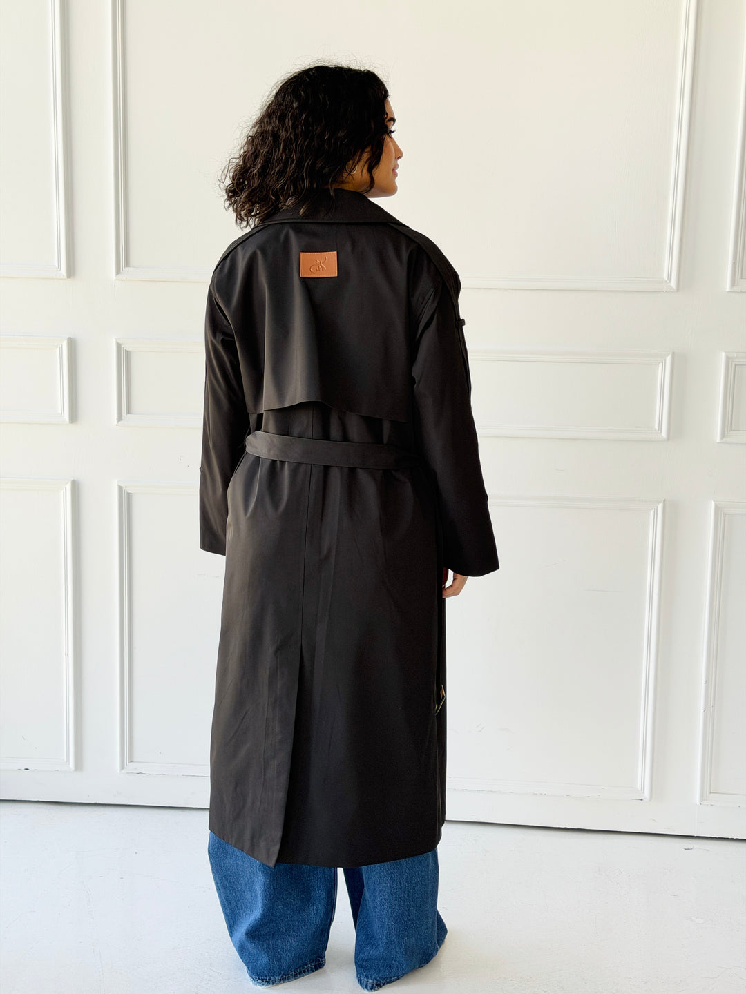long trench coat- black