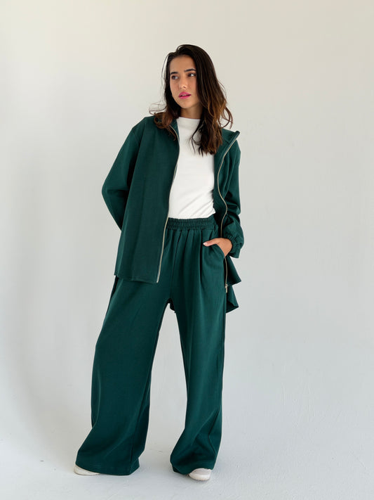 Pleated back set -teal blue