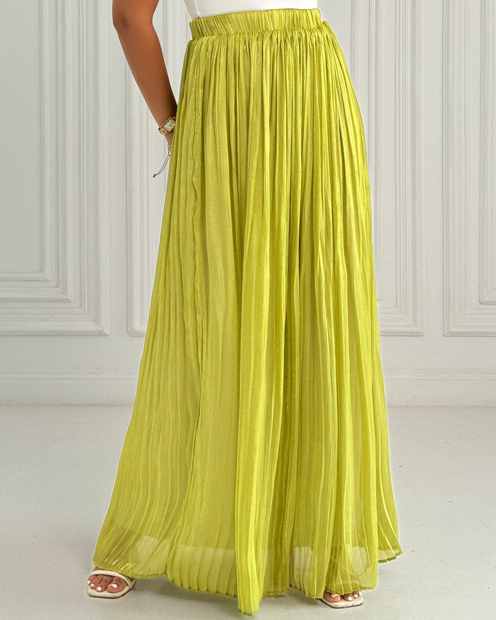 Apple green chiffon skirt