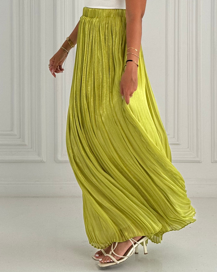 Apple green chiffon skirt
