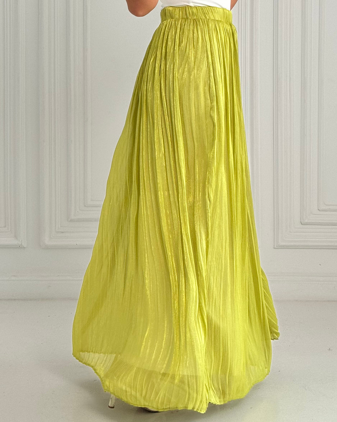 Apple green chiffon skirt