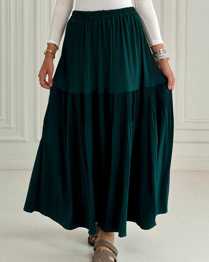 New Pillise skirt-teal blue
