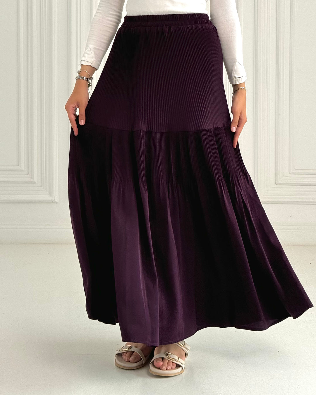New Pillise skirt-Burgandy