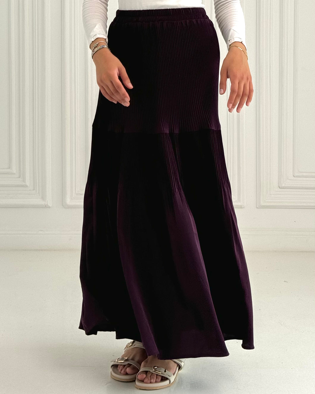 New Pillise skirt-Burgandy