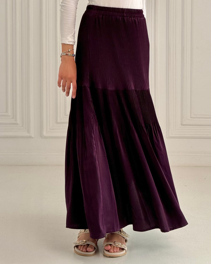 New Pillise skirt-Burgandy
