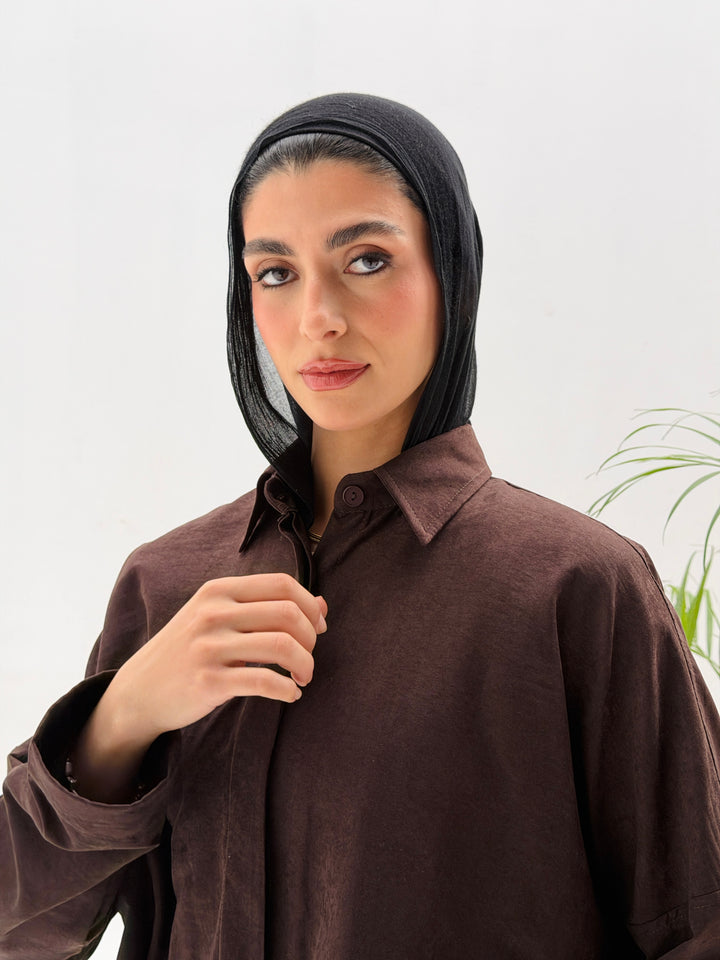 Sophia Pleated Set- Brown