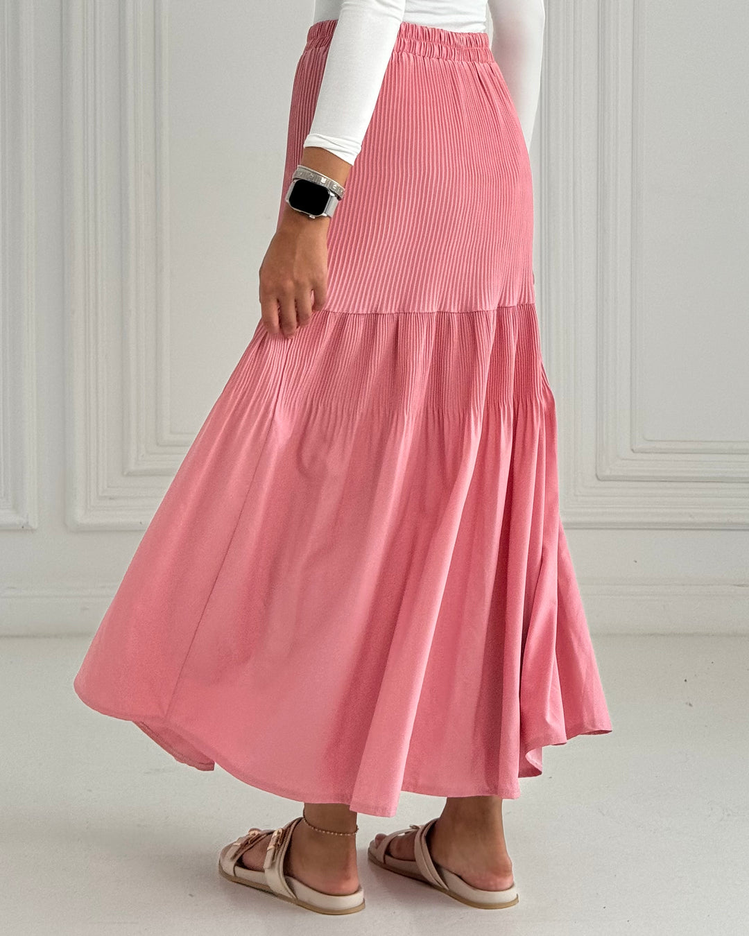 New Pillise skirt- powder pink