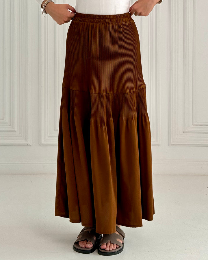 New Pillise skirt- Brown